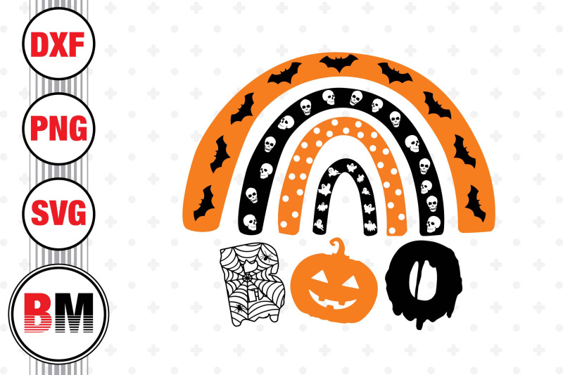 Boo Halloween Rainbow SVG, PNG, DXF Files By Bmdesign | TheHungryJPEG