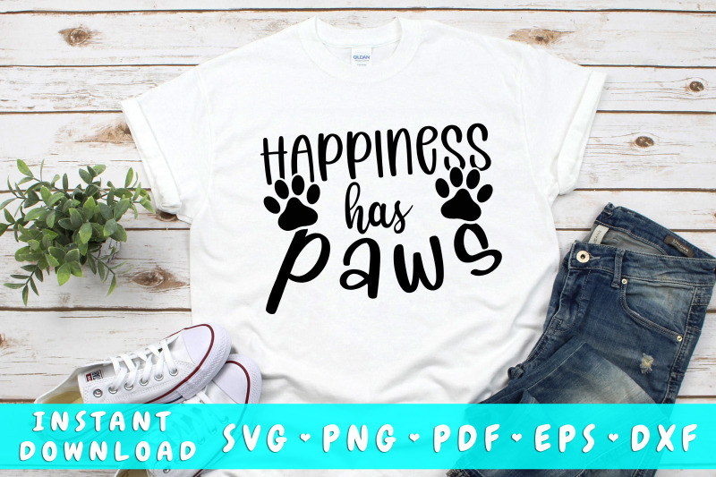 Happiness has paws dog SVG By LemonStudioCreations | TheHungryJPEG