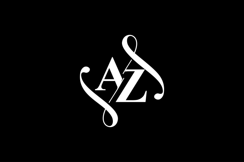 AZ Monogram logo Design V6 By Vectorseller | TheHungryJPEG