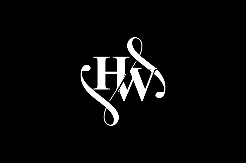 Hw Monogram Logo Design V By Vectorseller Thehungryjpeg