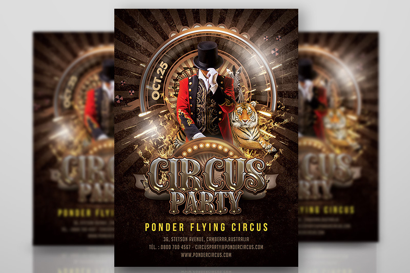 Circus Party Flyer By n2n44 | TheHungryJPEG