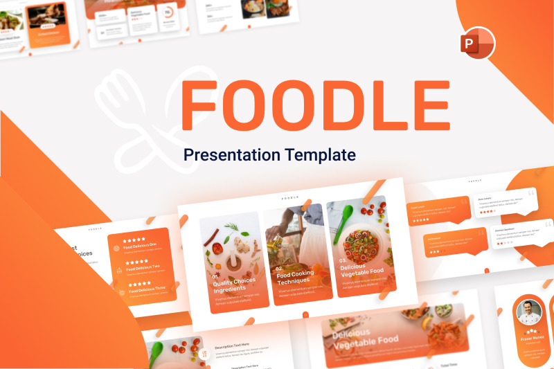 Foodle Food Review PowerPoint Template By BrandEarth | TheHungryJPEG