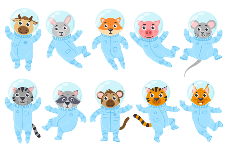 animals in space suits