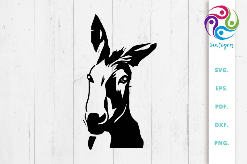 Donkey Svg File, Farm Animal SVG By Sintegra | TheHungryJPEG