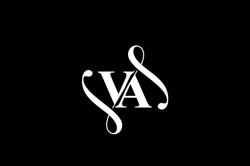 VA Monogram logo Design V6 By Vectorseller | TheHungryJPEG