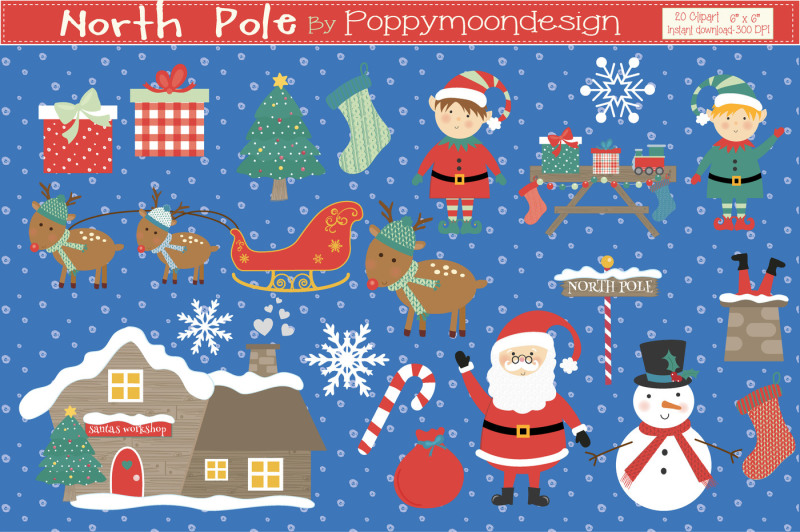 North pole clipart By Poppymoon Design | TheHungryJPEG