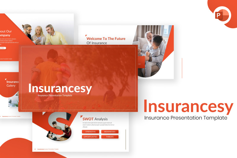 Insurancesy Insurance PowerPoint Template By BrandEarth | TheHungryJPEG