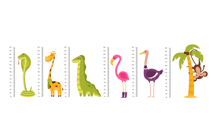 Premium Vector  Kids height chart. . cute scale measurement for