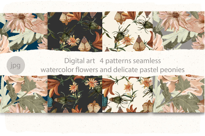 Pattern flowers By Juliafast77 | TheHungryJPEG