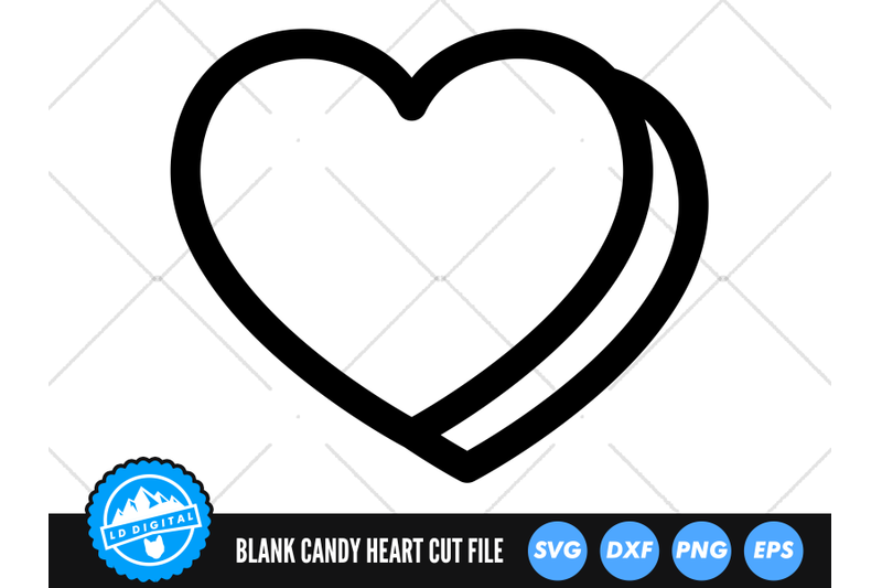 Blank Candy Heart SVG Cut Files & Clipart | TheHungryJPEG