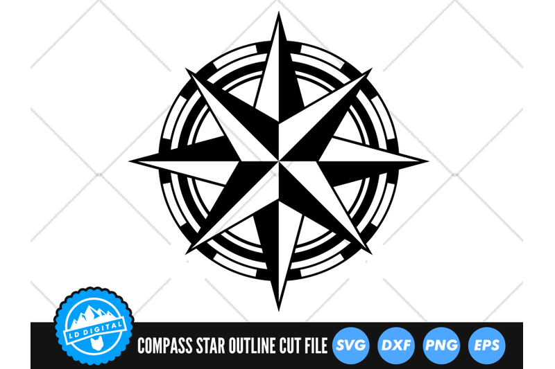 Buy Compass Star SVG Compass Star Clipart Compass Star Cut Online in India  