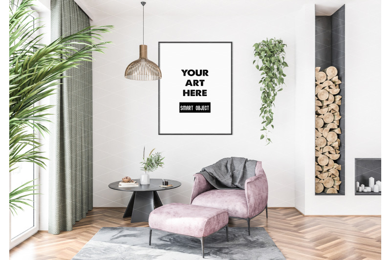 Interior scene_artwork background_interior mockup By Elmil Design ...