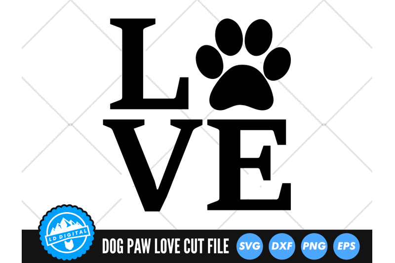 Dog Paw Love Svg 