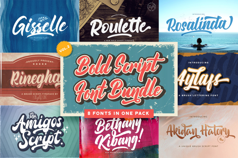 Bold Script Font Bundle Vol 2 By StringLabs | TheHungryJPEG