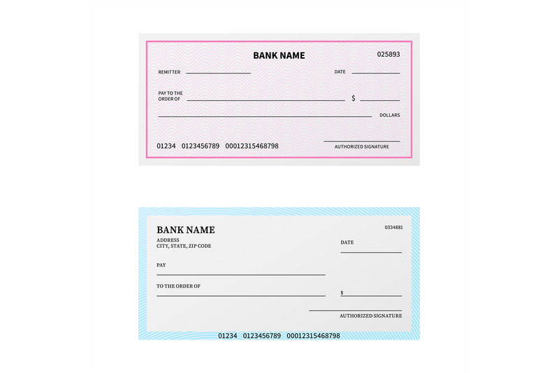 Bank check. Blank cheque checkbook with guilloche pattern and watermar ...