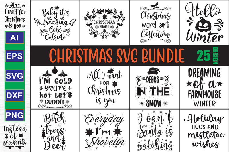 Christmas SVG Bundle File By orpitabd | TheHungryJPEG