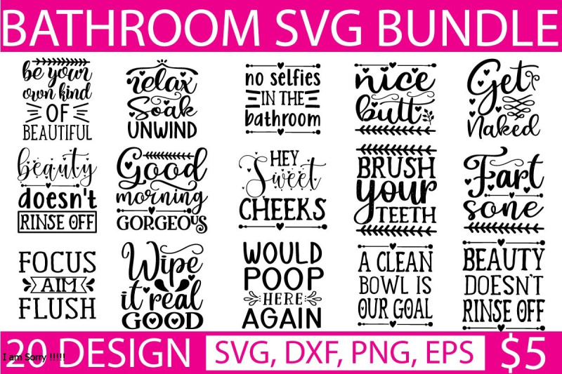 bathroom svg bundle By design svg | TheHungryJPEG