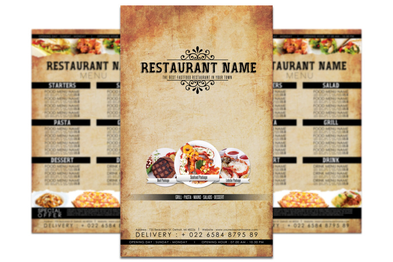 Restaurant Menu Double Side By Matthew Design | TheHungryJPEG