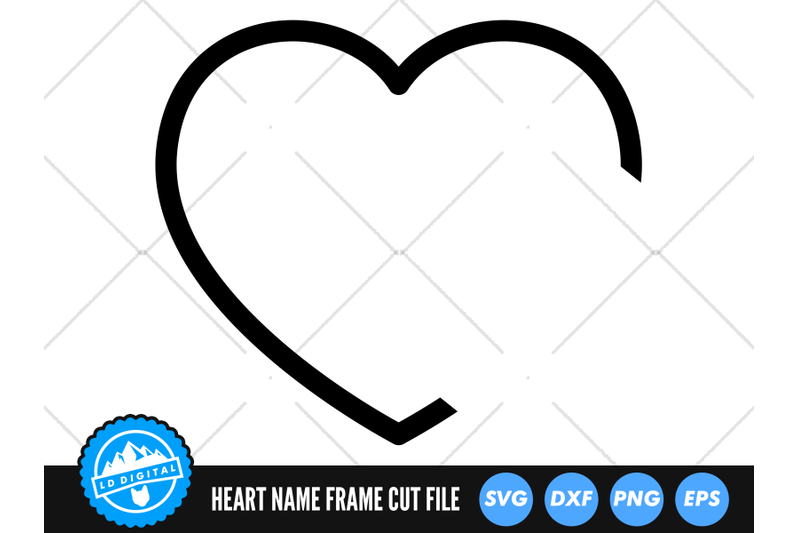 Name Heart SVG | Name Frame Love Heart Cut File | Heart Monogram SVG By ...