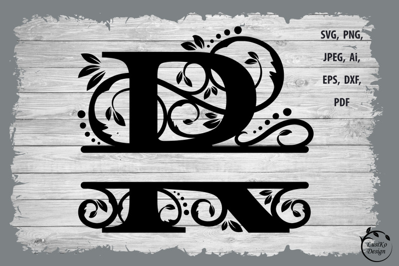 Monogram letter R. Split monogram letter r SVG, DXF, PNG By LusiKo ...