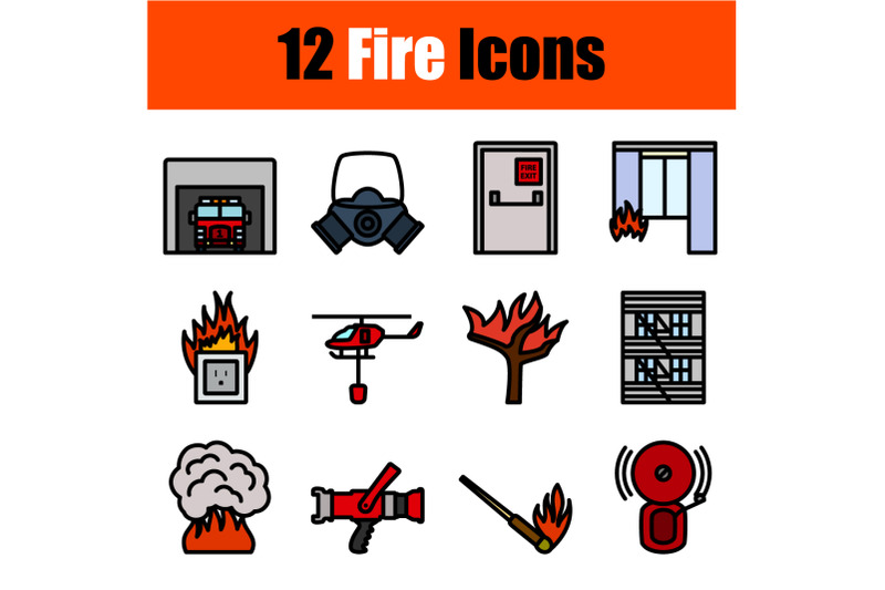 Fire Icon Set By Angelp | TheHungryJPEG