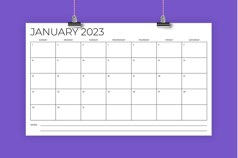 2023 8 5 x 14 inch calendar template by running with foxes thehungryjpeg com