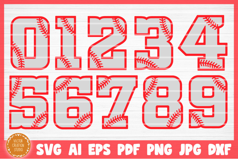 Baseball Stitches Numbers SVG