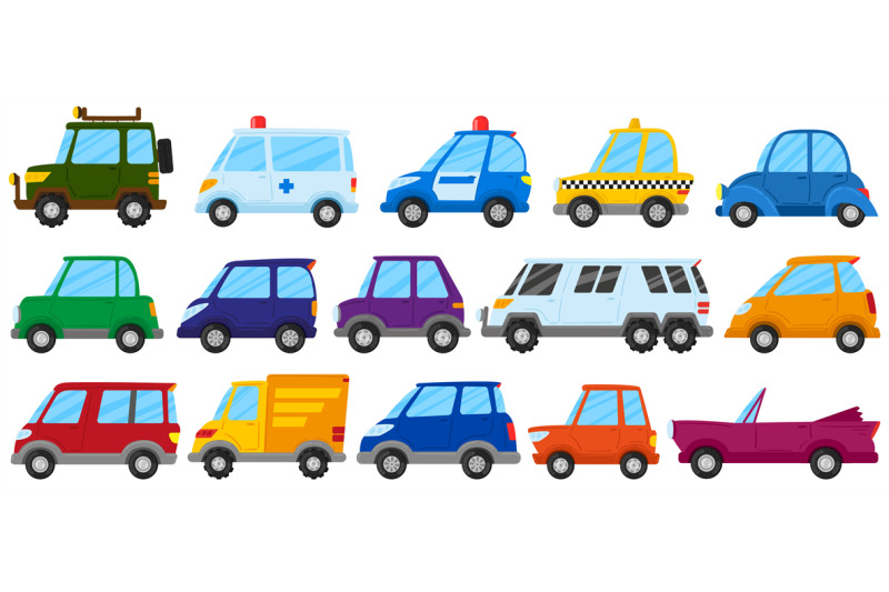 Cartoon children toy cars, cute play transport. Kids toy car, truck, a By  WinWin_artlab | TheHungryJPEG