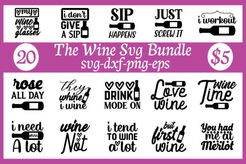 the wine svg bundle By design svg | TheHungryJPEG