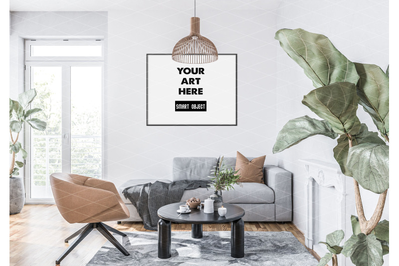 Interior scene_artwork background_frame mockup By Elmil Design ...