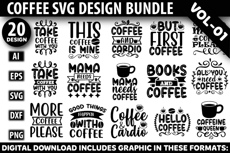 Coffee Svg Design Bundle By Pacific Store 