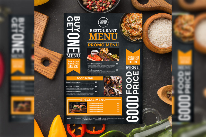 Restaurant menu By Matthew Design | TheHungryJPEG