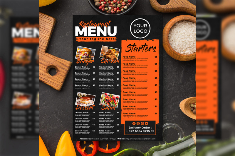 Restaurant Menu By Matthew Design | TheHungryJPEG