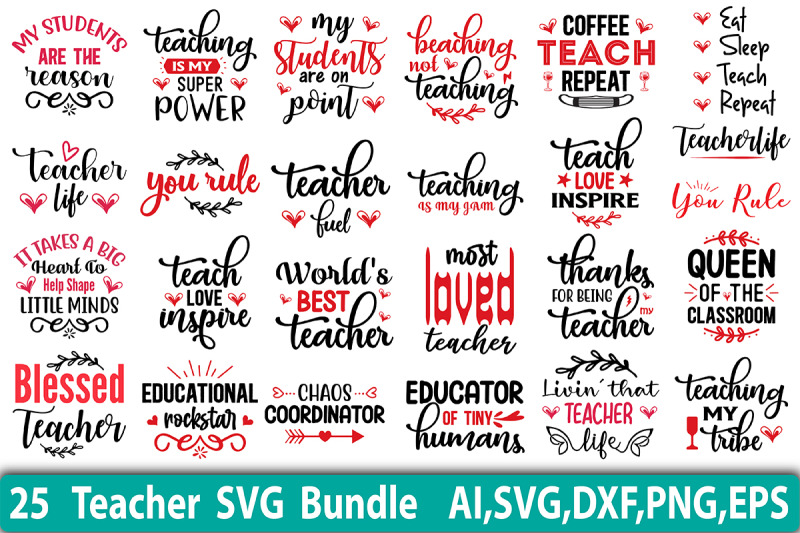 Teacher SVG Bundle By orpitaroy | TheHungryJPEG