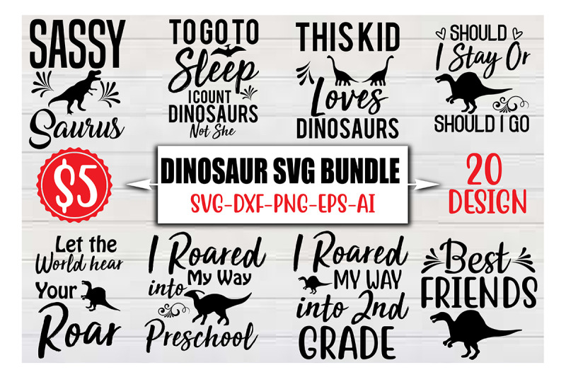 Dinosaur SVG Bundle By Najirbd | TheHungryJPEG