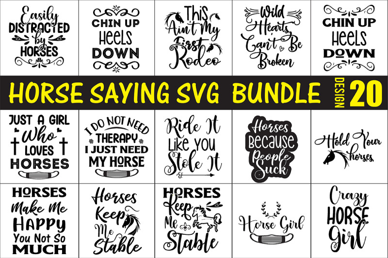 Horse Saying SVG Bundle By orpitaroy | TheHungryJPEG