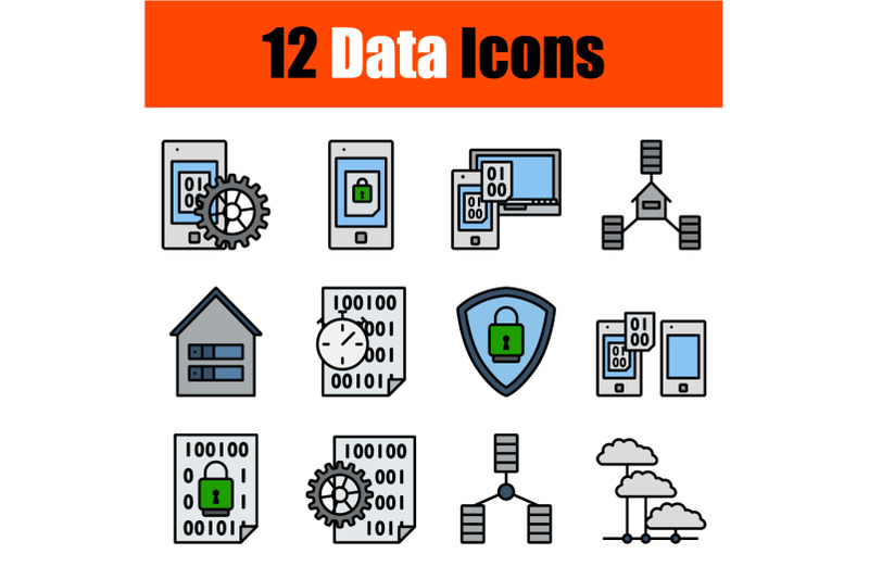 Data Icon Set By Angelp | TheHungryJPEG