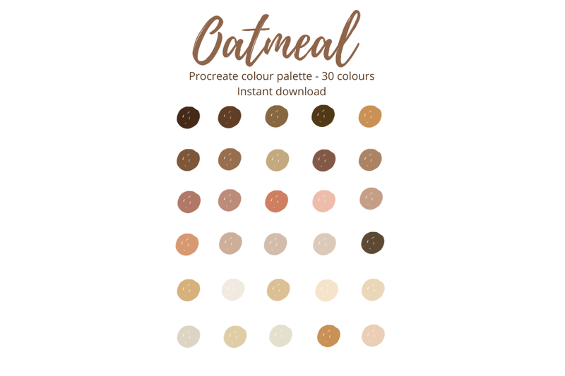 Oatmeal Procreate Colour Palette By Mini Trez Design TheHungryJPEG