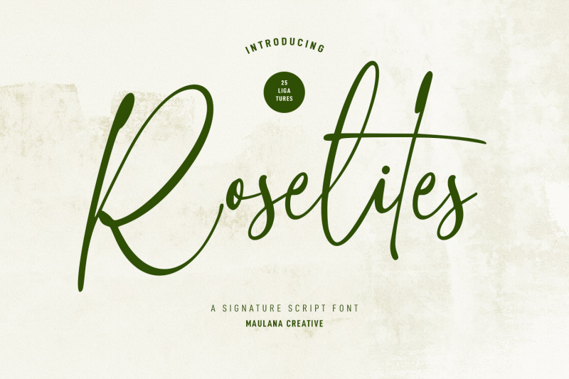 Roselites Signature Script Font By Maulana Creative | TheHungryJPEG