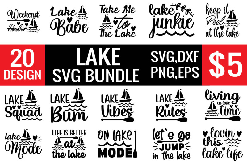 lake svg bundle By design svg | TheHungryJPEG