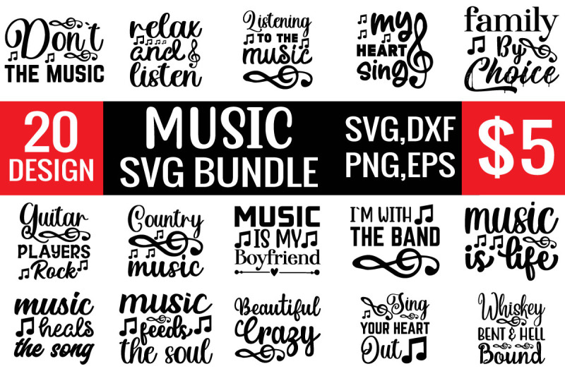 Music svg bundle By design svg | TheHungryJPEG.com