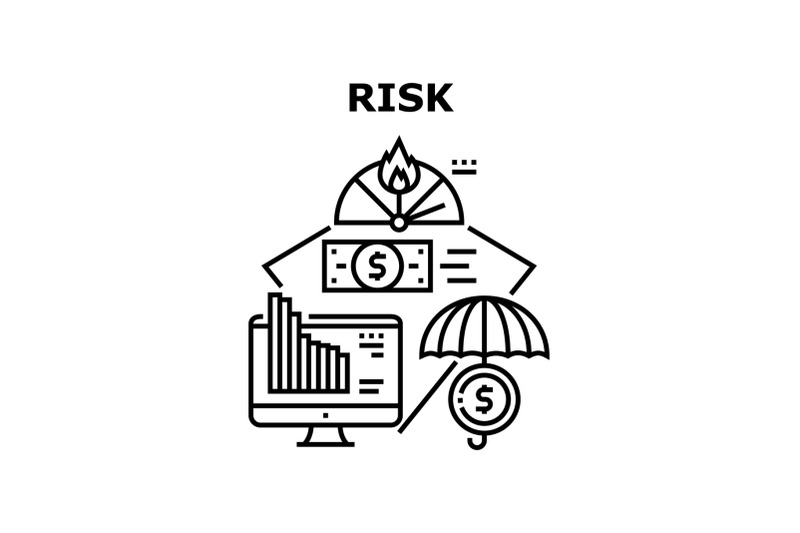 Financial Risk Vector Concept Black Illustration By vectorwin
