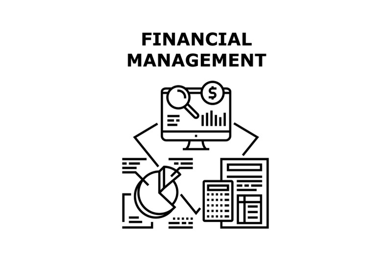 Financial Management Concept Black Illustration By vectorwin ...