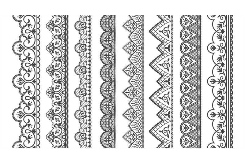 Seamless lace borders stock vector. Illustration of decoration