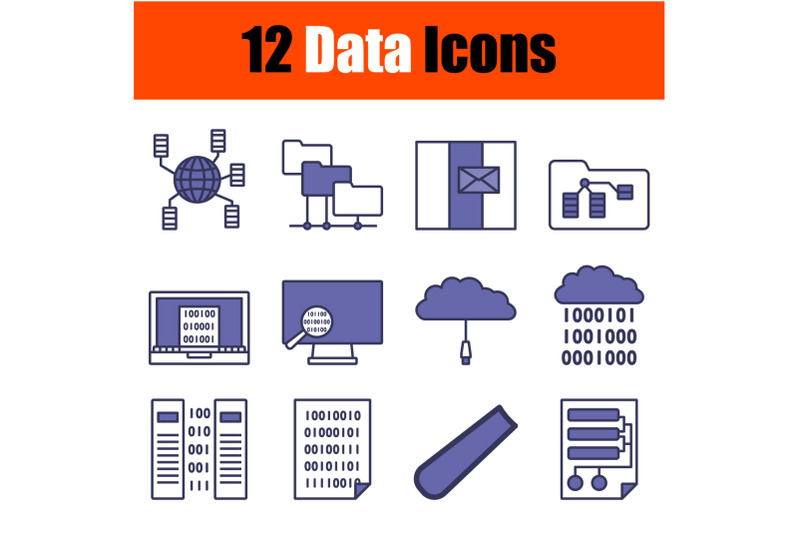 Data Icon Set By Angelp | TheHungryJPEG