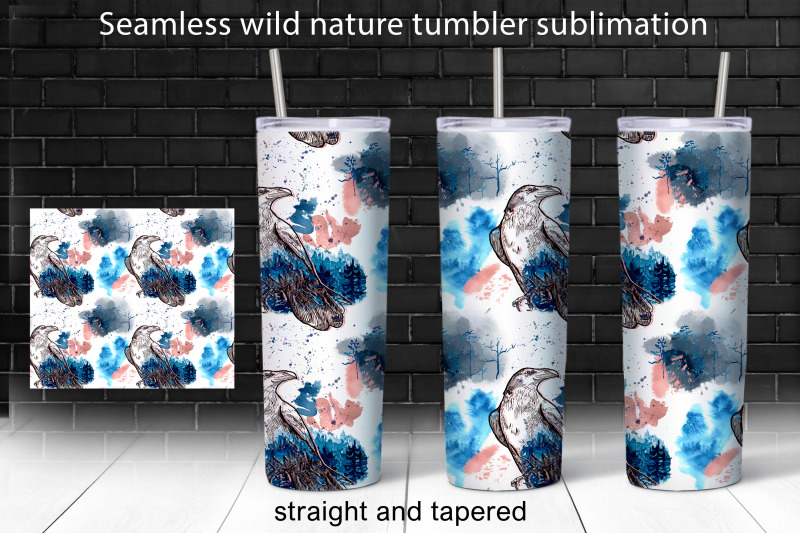 Seamless nature 20 oz skinny tumbler sublimation design png By Shuneika ...