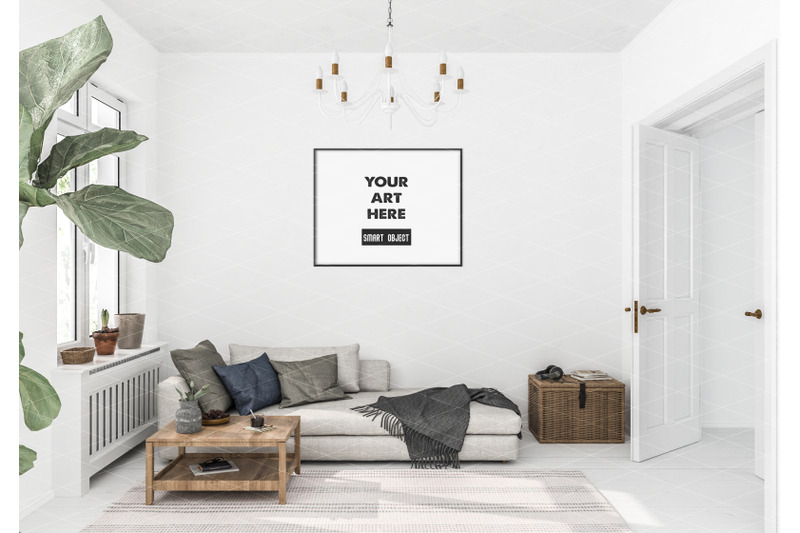 Interior scene_artwork background_frame mockup By Elmil Design ...