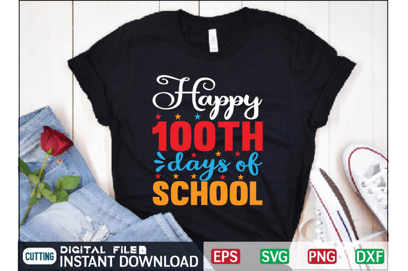 happy 100th days of school svg By Print Store | TheHungryJPEG