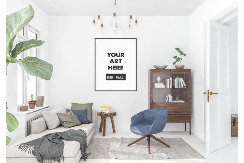 Interior scene_artwork background_frame mockup By Elmil Design ...