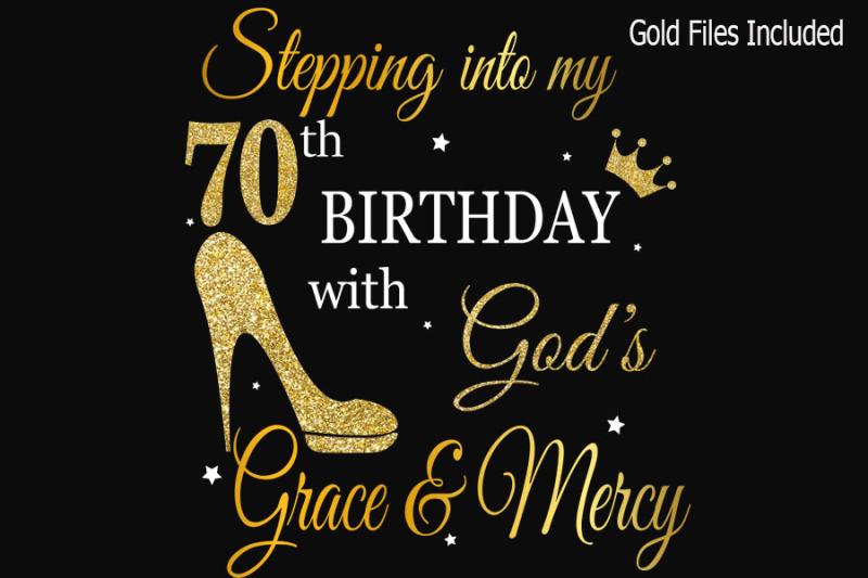 70th birthday svg, Queen Birthday 70 Svg, Gold glitter 70 Birthday svg ...